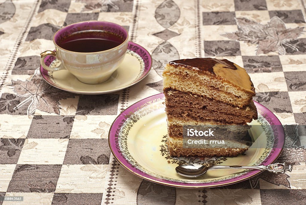 Kuchen mit Kaffee - Lizenzfrei Braun Stock-Foto