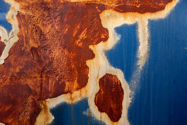 istock Rust dark orange texture and blue pinture 1188438008
