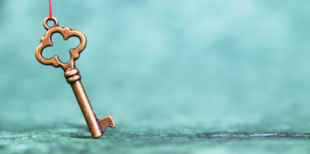 istock Real estate, home honcept, key on a blue background, web banner 1188438718