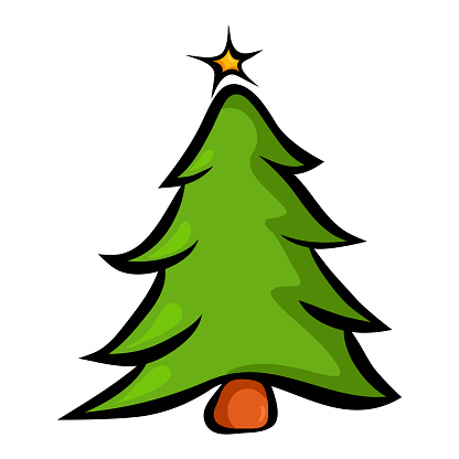 Ilustración de Árbol De Navidad Símbolo De Dibujos Animados De Pícea De  Árbol De Pino Perenne Aislado Sobre Fondo Blanco y más Vectores Libres de  Derechos de Abeto - iStock