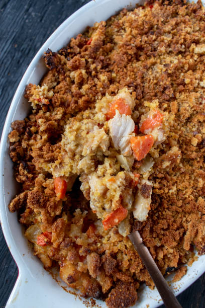 istock chicken and carrot casserole with bread crumb topping 1188441350