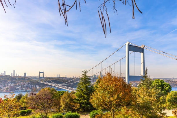 istock Autumn park Otagtepe and the Second Bosphorus Bridge, Istanbul 1188441908