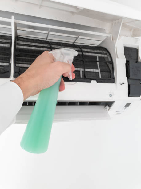 istock Modern airconditioner unit service cleaning the filter to prevent respiratory disease. 1188442914