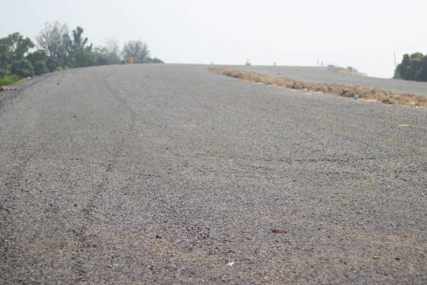 Selective Focus on Unfurnished Road Construction with Layers Of Gravels
