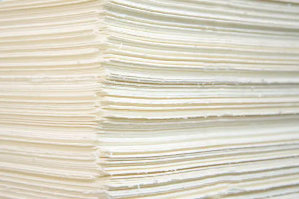 Photo of stop the pulp cellulose sheets are prefabricated for making paper