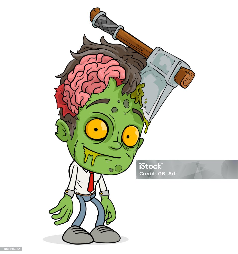Phim Hoạt Hình Hài Hước Màu Xanh Lá Cây Zombie Nhân Vật Hình minh ...