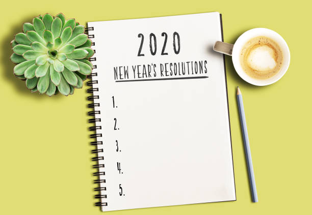istock notepad with text 2020 New Years Resolutions and numbered list on yellow desk with succulent plant and cup of coffee 1188446361