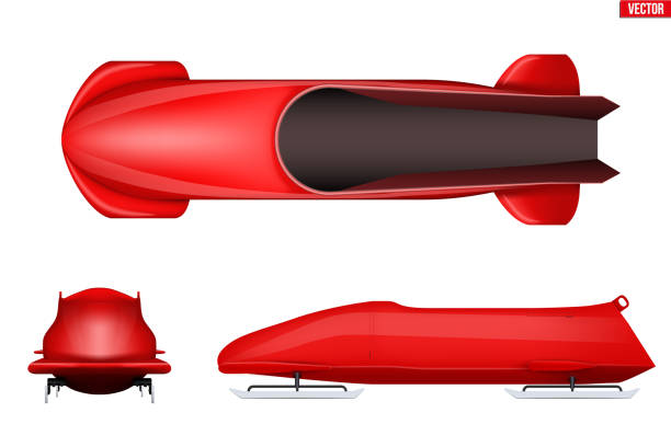 2人のアスリートのためのボブスレーのセット。 - bobsledding点のイラスト素材／クリップアート素材／マンガ素材／アイコン素材