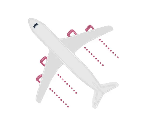 Vector illustration of Cheap Flights Flat & Line Icon Design