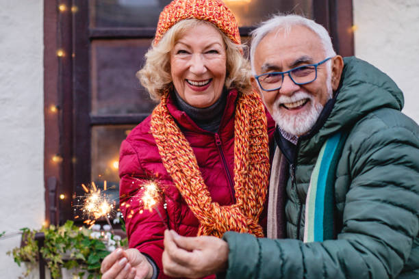 istock Seniors couple celebrating Christmas 1188455329