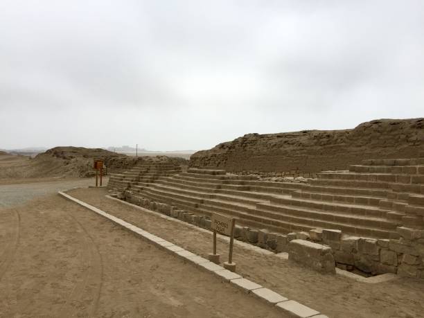 Temple of the Sun Temple of the Sun in the archeological site of Pachacamac near Lima, Peru huari stock pictures, royalty-free photos & images