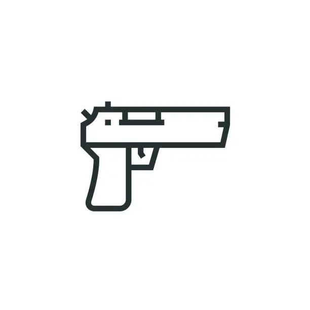 Vector illustration of Gun Line Icon