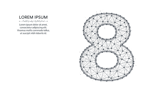 Number 8 Low Poly Design Mathematics Abstract Geometric Image Eight ...