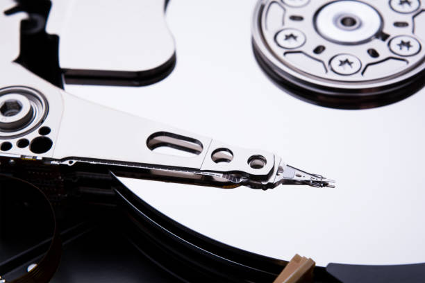 istock Closeup of an open computer hard drive 1188468407