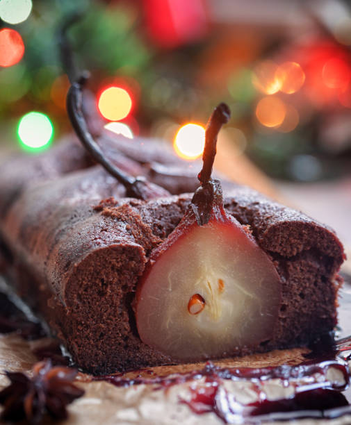 istock Pear chocolate cake with mulled wine glaze 1188472002
