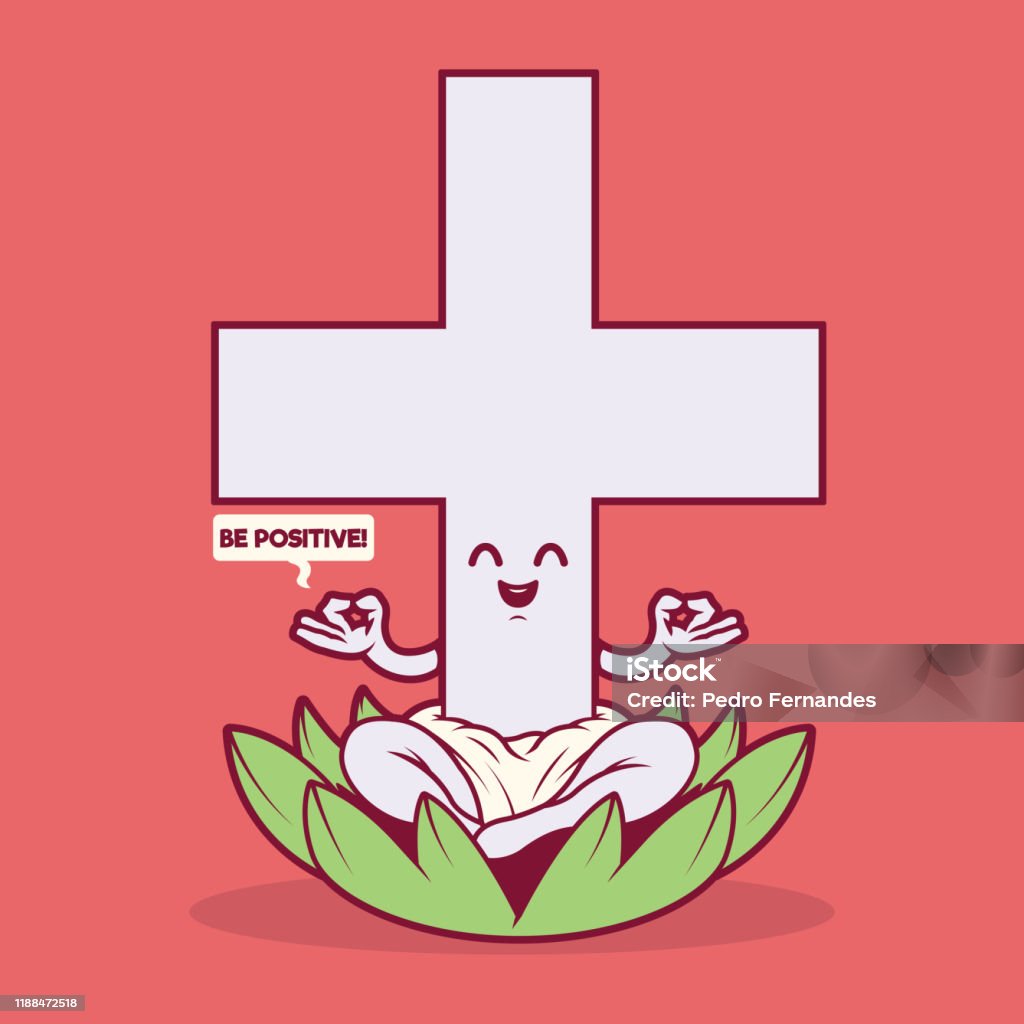 Plus Sign Meditating Vector Illustration Stock Illustration - Download ...