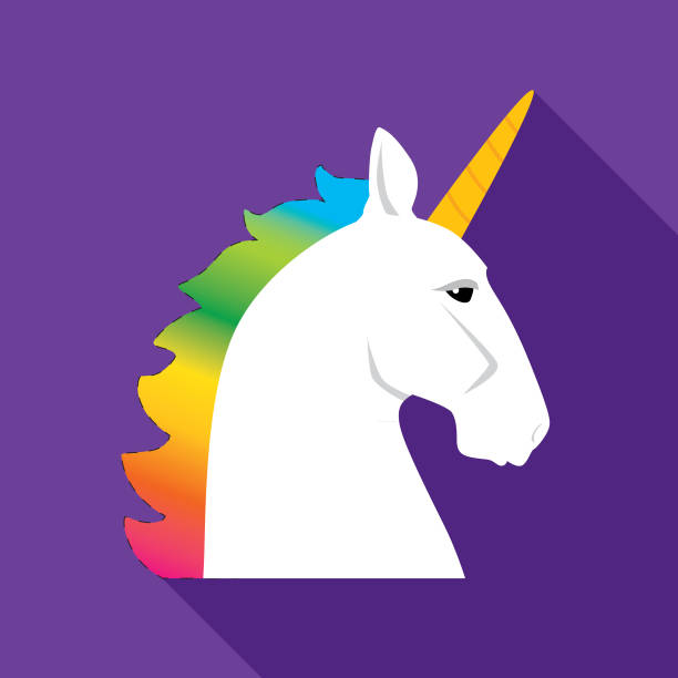 ilustraciones, imágenes clip art, dibujos animados e iconos de stock de icono de unicornio lindo - unicornio cabeza