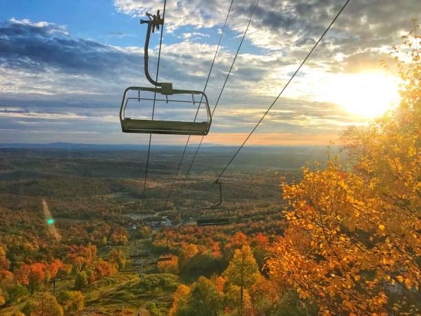 Autumn day in a ski resort