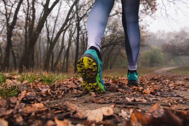 istock Close up female jogging sneakers with dirt 1188475407