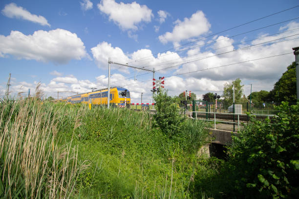 istock Train passing by on a railway in the Netherlands 1188475669