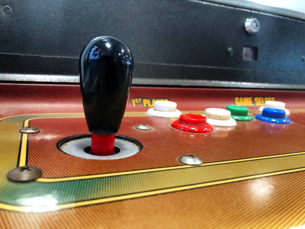 Joystick eines Vintage Arcade-Videospiels – Foto