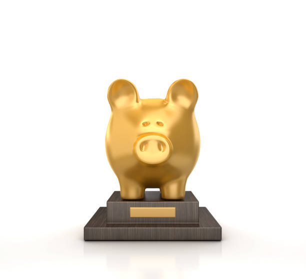 istock Trophy with Piggy Bank - 3D Rendering 1188476774