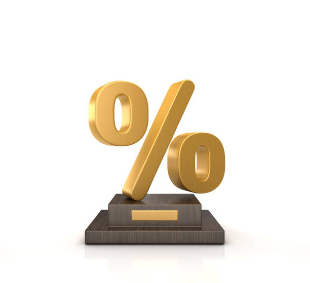 Trophy with Percentage Sign - 3D Rendering stock photo