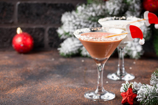istock Christmas chocolate snowflake martini cocktail 1188478455