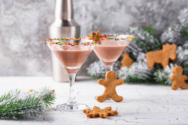 Sugar cookie martini with sprinkles rim