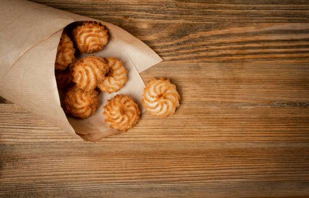 istock Natural baked coconut cookies or cocoanut macaroons with coco chips 1188478916