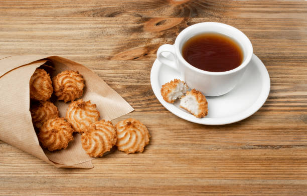 istock Natural baked coconut cookies or cocoanut macaroons with coco chips 1188478922