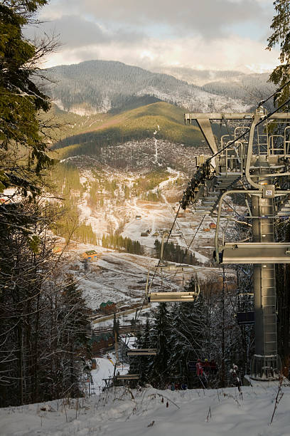 istock Skiing chair lift 118848246