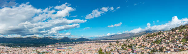 Panoramic view of the sky and city of Cajamarca Peru Panoramic view of the sky and city of Cajamarca Peru cajamarca region stock pictures, royalty-free photos & images