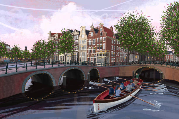 オランダのアムステルダムのストックイラスト - amstel river illustrations点のイラスト素材／クリップアート素材／マンガ素材／アイコン素材