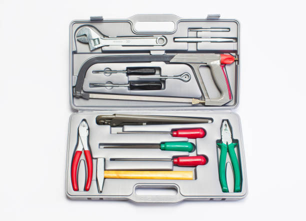 istock Socket wrench in toolbox. New opened tool kit. Mechanic instruments. Auto repair concept 1188491060
