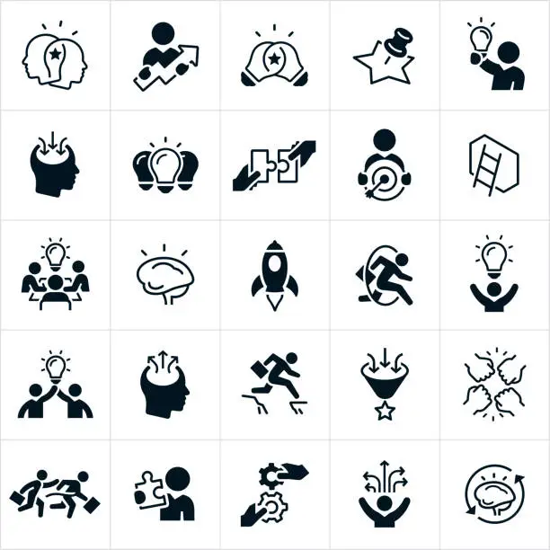 Vector illustration of Creativity and Innovation Icons