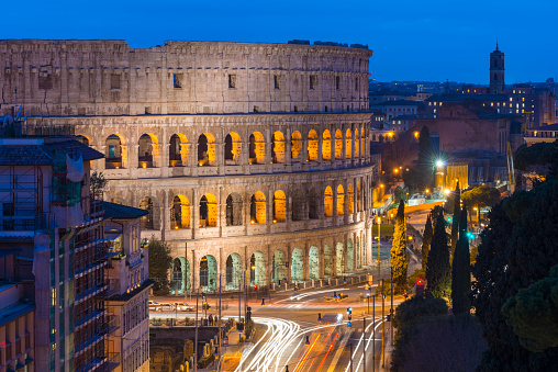 The Colosseum, Rome at twilight.
