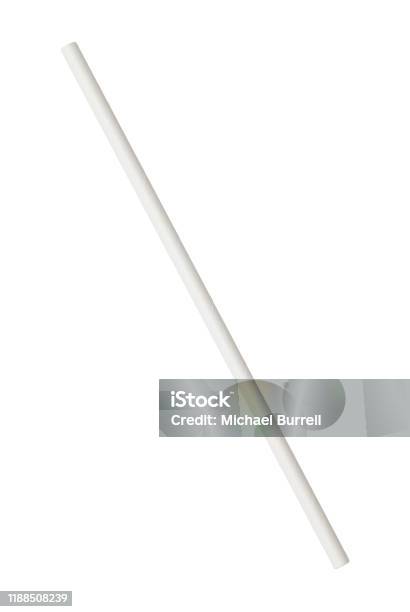 White Paper Drinking Straw Stock Photo - Download Image Now - Paper Straw, Cut Out, Paper