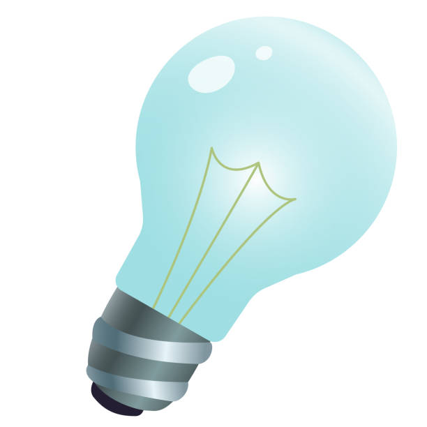 白い背景に電球のカラー画像。家電。ベクターの図。 - led lighting equipment light light bulb点のイラスト素材／クリップアート素材／マンガ素材／アイコン素材