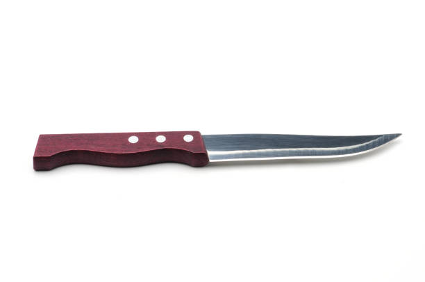 istock Knife with a wooden handle on a white background 1188510891