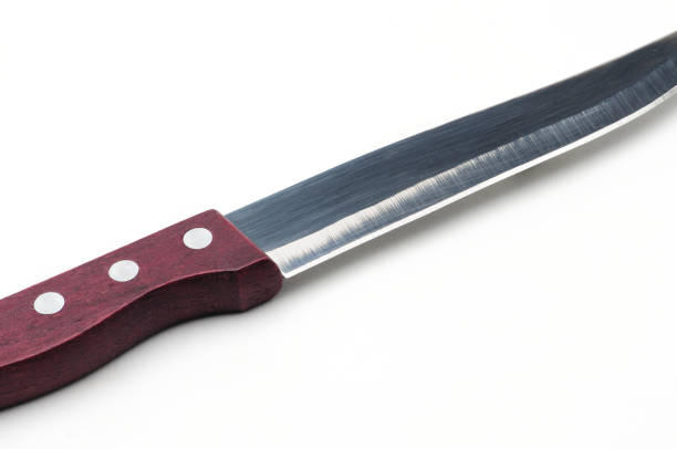 istock Knife with a wooden handle on a white background 1188510973