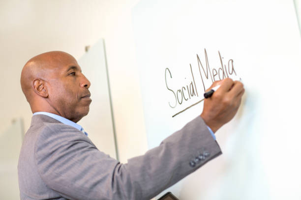 istock African American man at work in a training session. 1188510982