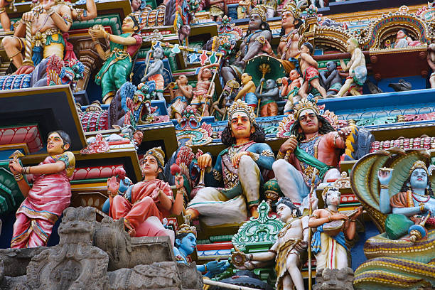 Kapaleeswarar temple in Chennai Colorful sculptures on the ancient Kapaleeswarar temple in Chennai, Tamil Nadu province, India. kapaleeswarar temple photos stock pictures, royalty-free photos & images