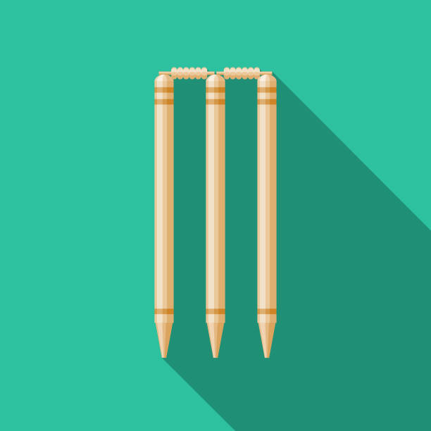 Cricket Wicket Icon A flat design cricket icon with a long shadow. File is built in the CMYK color space for optimal printing. Color swatches are global so it’s easy to change colors across the document. wicket stock illustrations