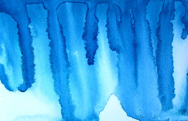 акварель синий мазок кисти творческого фона - frozen cold spray illustration and painting stock illustrations