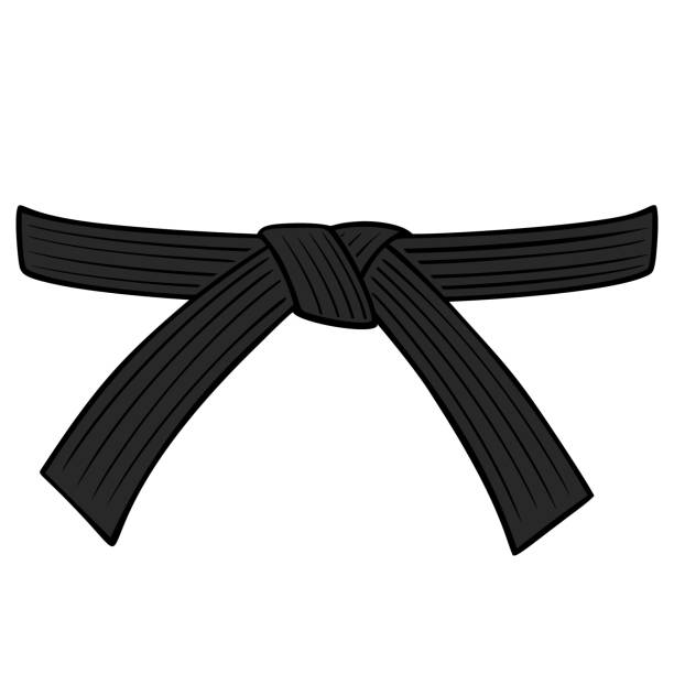 Black Belt A cartoon illustration of a Karate Black Belt. karate stock illustrations