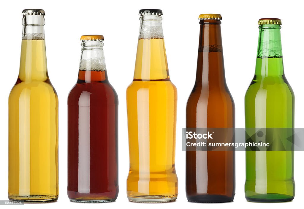 Bottiglie di birra vuote - Foto stock royalty-free di Bottiglia di birra
