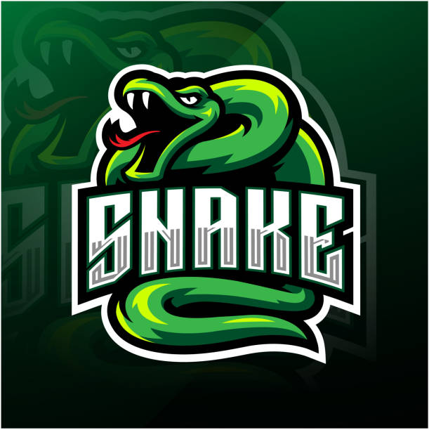 illustrations, cliparts, dessins animés et icônes de green snake esport logo logo - characters sport animal baseballs
