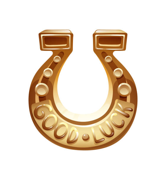 ilustrações de stock, clip art, desenhos animados e ícones de beautiful golden horseshoe symbol of great luck and luck. - horseshoe gold luck success