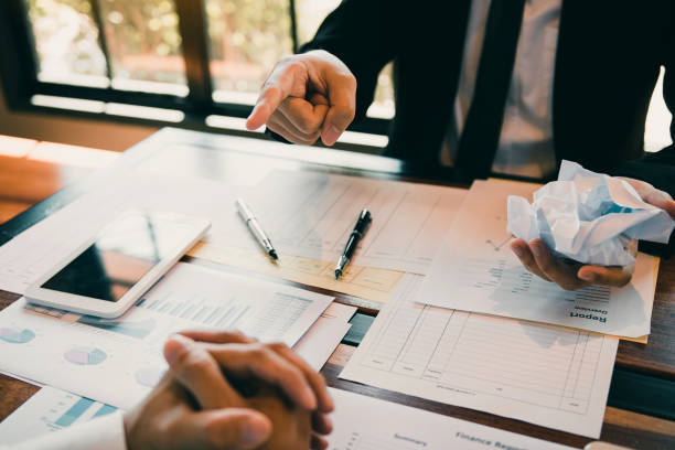 istock Managers are furious and see employees working wrongly. 1188528498